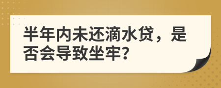 半年内未还滴水贷，是否会导致坐牢？