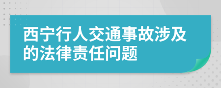 西宁行人交通事故涉及的法律责任问题