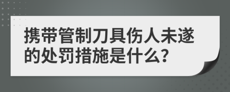 携带管制刀具伤人未遂的处罚措施是什么？