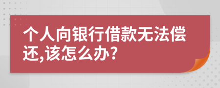 个人向银行借款无法偿还,该怎么办?