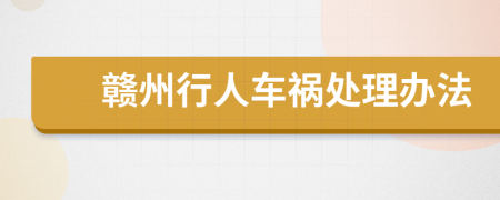 赣州行人车祸处理办法