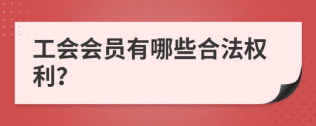 工会会员有哪些合法权利？