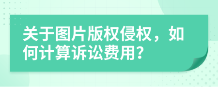 关于图片版权侵权，如何计算诉讼费用？
