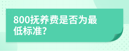 800抚养费是否为最低标准？