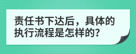 责任书下达后，具体的执行流程是怎样的？