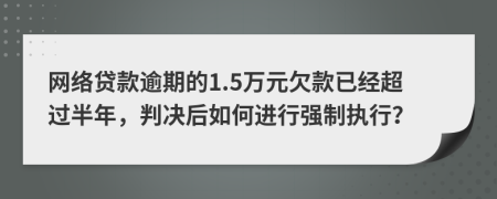 网络贷款逾期的1.5万元欠款已经超过半年，判决后如何进行强制执行？