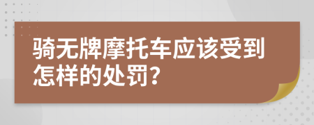 骑无牌摩托车应该受到怎样的处罚？