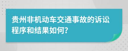 贵州非机动车交通事故的诉讼程序和结果如何？