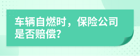 车辆自燃时，保险公司是否赔偿？