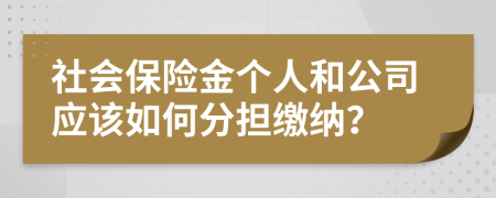 社会保险金个人和公司应该如何分担缴纳？