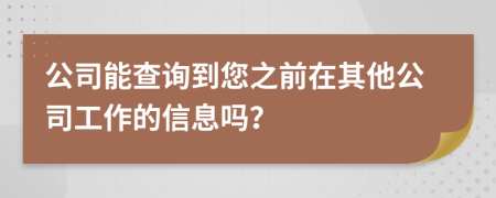 公司能查询到您之前在其他公司工作的信息吗？