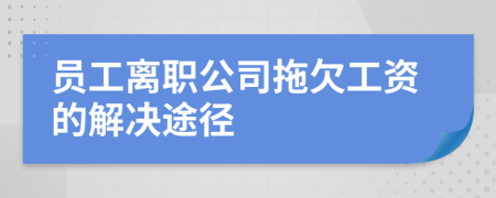 员工离职公司拖欠工资的解决途径