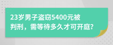 23岁男子盗窃5400元被判刑，需等待多久才可开庭？