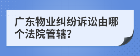广东物业纠纷诉讼由哪个法院管辖？