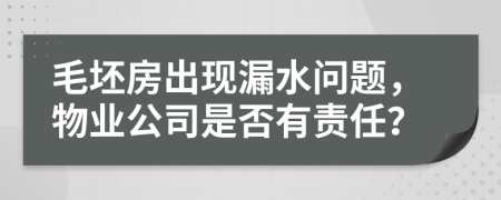 毛坯房出现漏水问题，物业公司是否有责任？