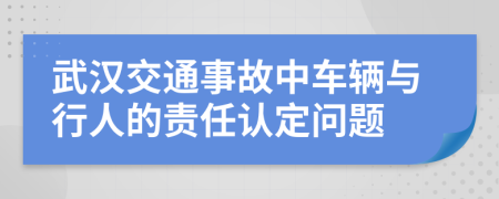 武汉交通事故中车辆与行人的责任认定问题