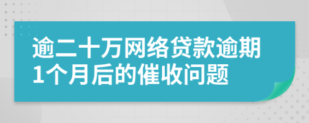逾二十万网络贷款逾期1个月后的催收问题