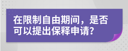 在限制自由期间，是否可以提出保释申请？