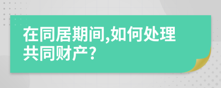 在同居期间,如何处理共同财产?