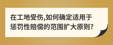 在工地受伤,如何确定适用于惩罚性赔偿的范围扩大原则?