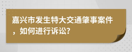 嘉兴市发生特大交通肇事案件，如何进行诉讼？