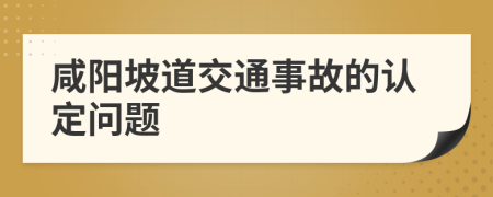 咸阳坡道交通事故的认定问题