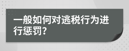 一般如何对逃税行为进行惩罚？