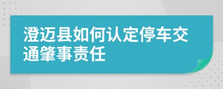 澄迈县如何认定停车交通肇事责任