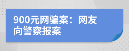 900元网骗案：网友向警察报案