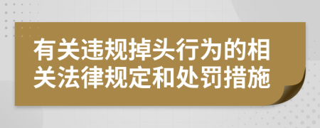 有关违规掉头行为的相关法律规定和处罚措施