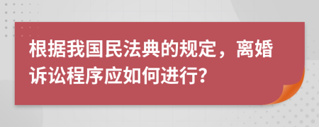 根据我国民法典的规定，离婚诉讼程序应如何进行？