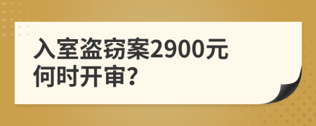 入室盗窃案2900元何时开审？