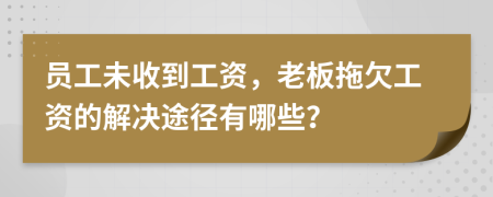 员工未收到工资，老板拖欠工资的解决途径有哪些？