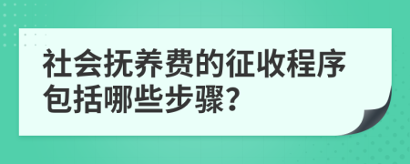 社会抚养费的征收程序包括哪些步骤？