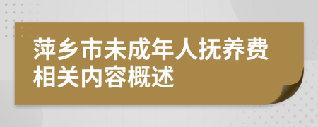 萍乡市未成年人抚养费相关内容概述