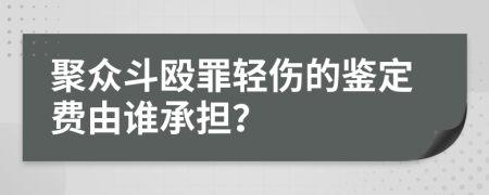 聚众斗殴罪轻伤的鉴定费由谁承担？