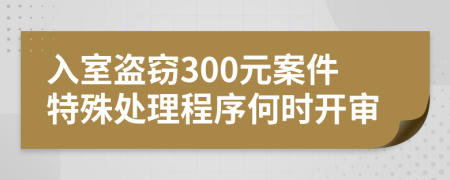 入室盗窃300元案件特殊处理程序何时开审