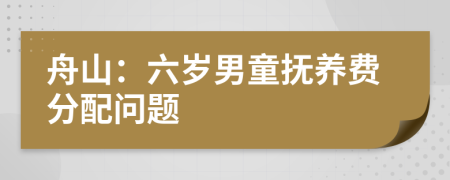 舟山：六岁男童抚养费分配问题