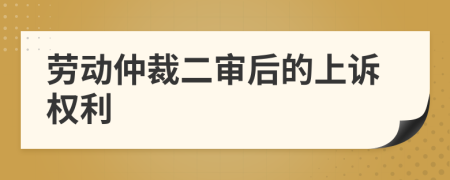 劳动仲裁二审后的上诉权利