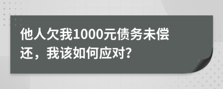 他人欠我1000元债务未偿还，我该如何应对？