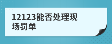 12123能否处理现场罚单