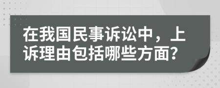 在我国民事诉讼中，上诉理由包括哪些方面？