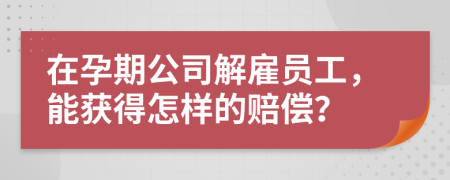 在孕期公司解雇员工，能获得怎样的赔偿？