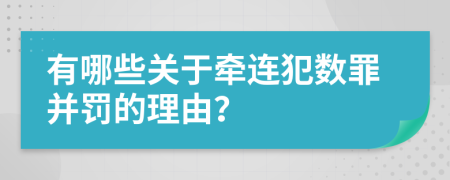 有哪些关于牵连犯数罪并罚的理由？