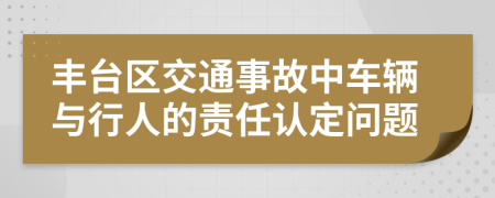 丰台区交通事故中车辆与行人的责任认定问题