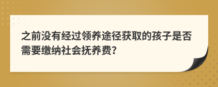之前没有经过领养途径获取的孩子是否需要缴纳社会抚养费？
