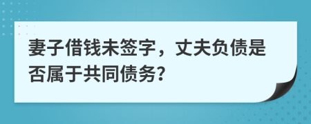 妻子借钱未签字，丈夫负债是否属于共同债务？