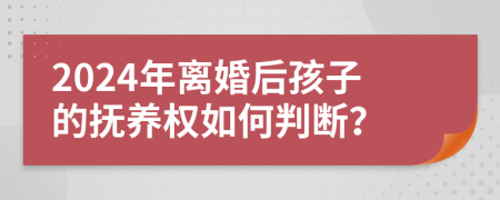 2024年离婚后孩子的抚养权如何判断？