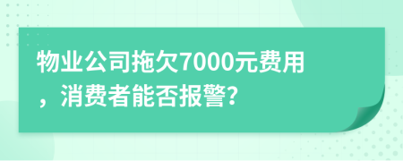 物业公司拖欠7000元费用，消费者能否报警？
