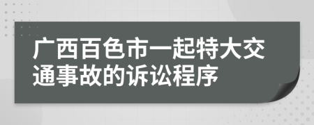 广西百色市一起特大交通事故的诉讼程序